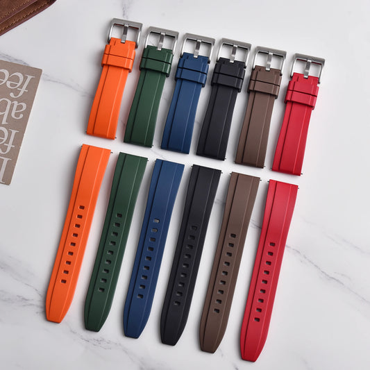 18/19/20/21/22/23/24 mm FKM Rubber Watch Straps Quick Release Diving Sport Rubber Watch Bands for ROLEX SEIKO TAG HEUER