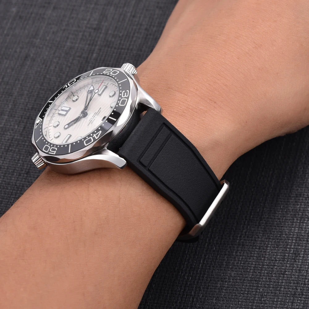 20/21/22mm Waterproof Soft Quick Release FKM Smartwatch Watch Strap/Band Diving Fluororubber for iwc