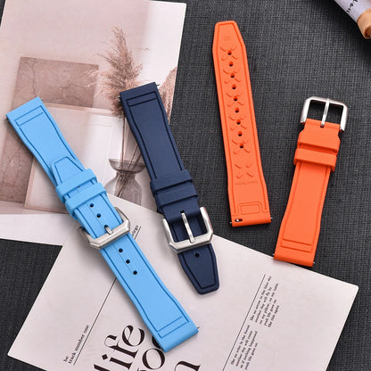 20/21/22mm Waterproof Soft Quick Release FKM Smartwatch Watch Strap/Band Diving Fluororubber for iwc