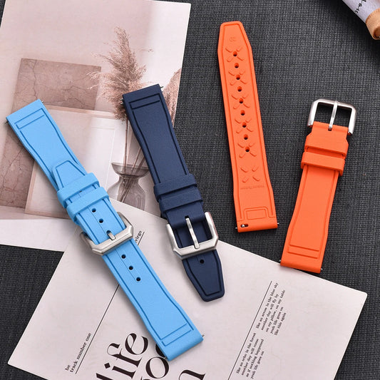 20/21/22mm Waterproof Soft Quick Release FKM Smartwatch Watch Strap/Band Diving Fluororubber for iwc