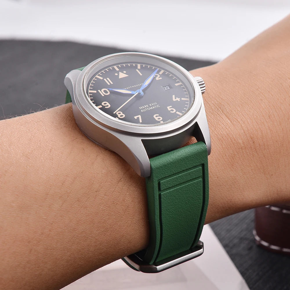 20/21/22mm Waterproof Soft Quick Release FKM Smartwatch Watch Strap/Band Diving Fluororubber for iwc