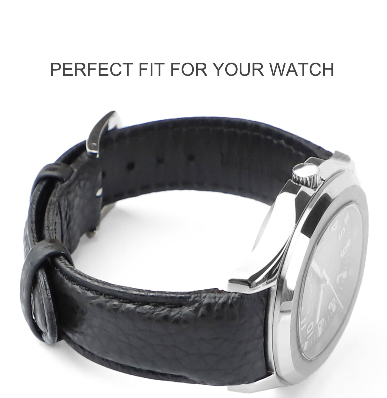 21mm Curved End Leather Watch Band for Patek Philippe AQUANAUT