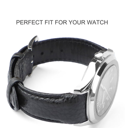 21mm Curved End Leather Watch Band for Patek Philippe AQUANAUT