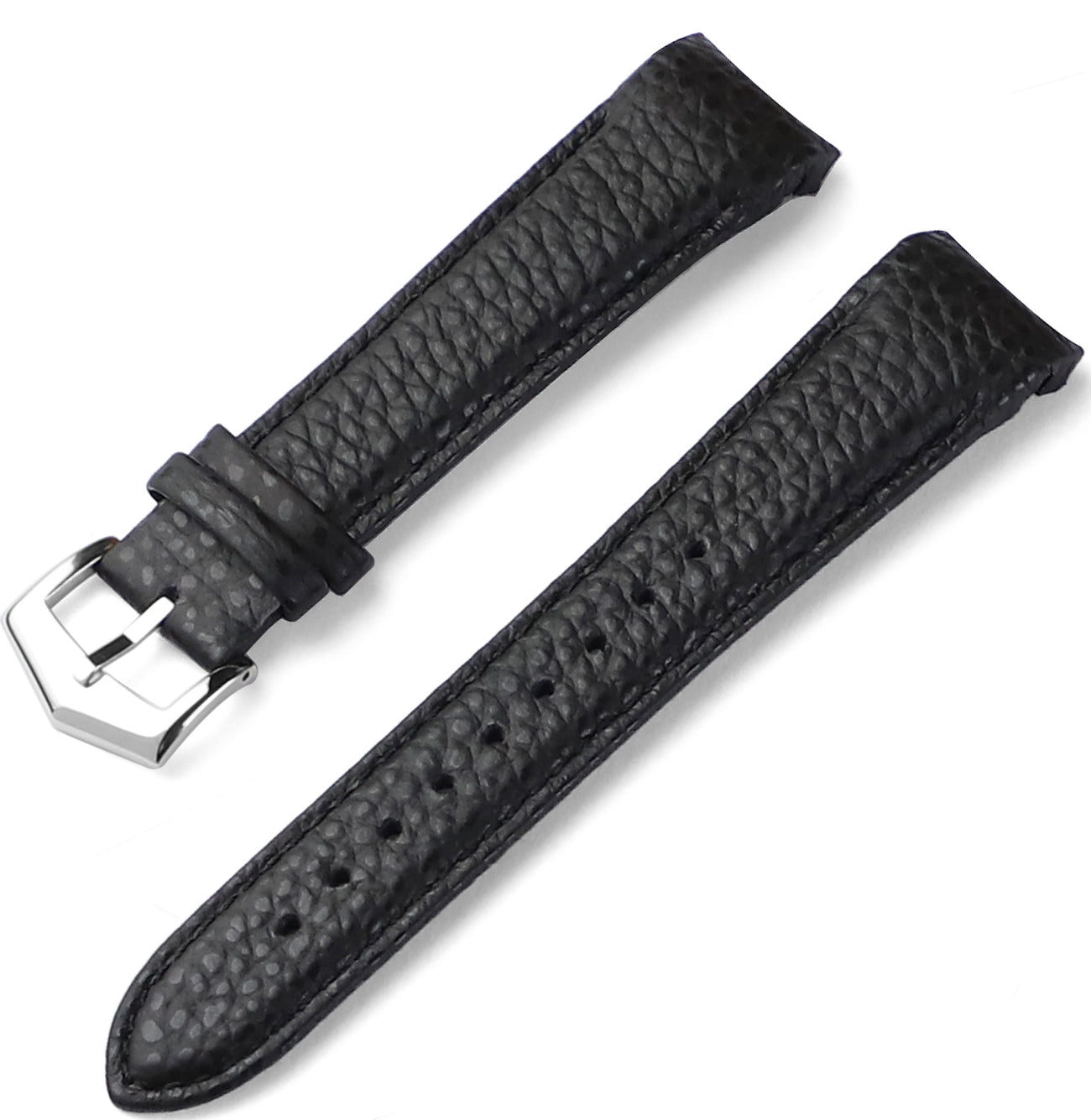 21mm Curved End Leather Watch Band for Patek Philippe AQUANAUT