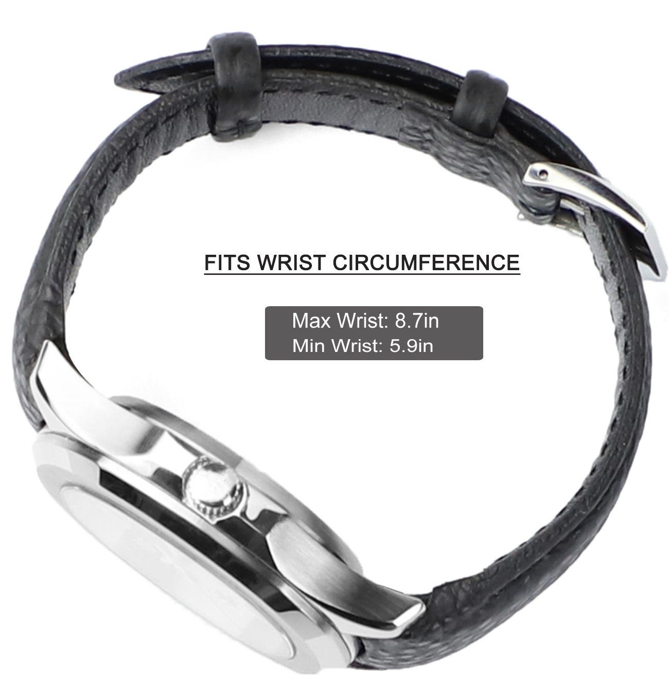 21mm Curved End Leather Watch Band for Patek Philippe AQUANAUT